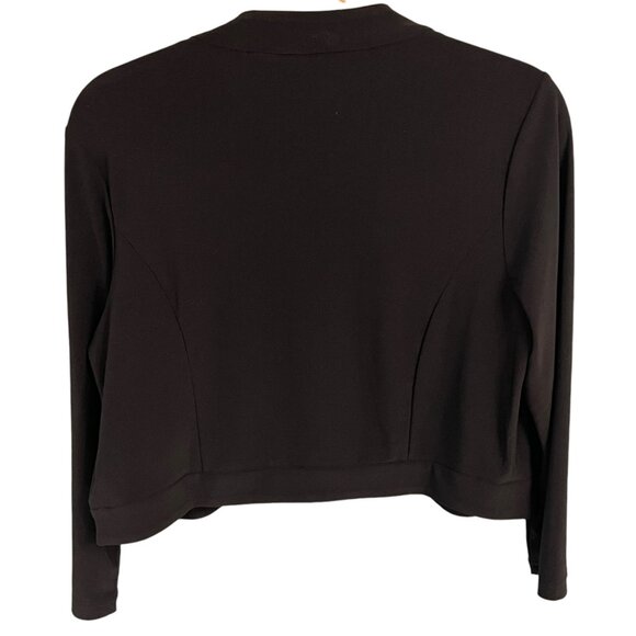 Nina Leonard QVC Womens Black Open Front Cardigan Shrug Jacket Medium - Picture 2 of 4